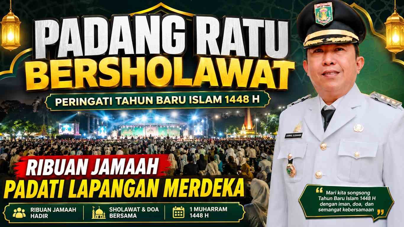 Padang Ratu Bersholawat, Ribuan Jamaah Padati Lapangan Merdeka