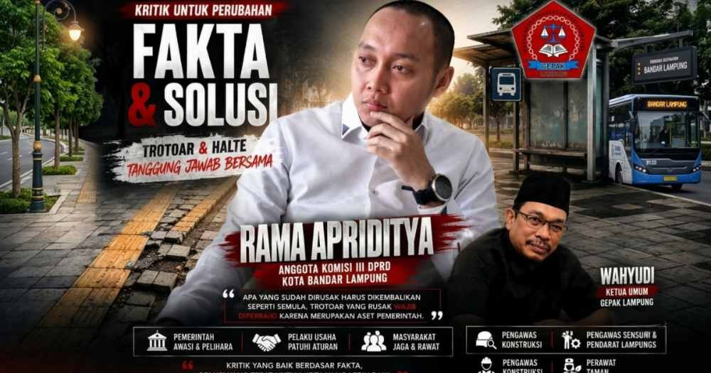 Polemik Trotoar dan Halte di Bandar Lampung GEPAK Ajak Publik Nilai Secara Objektif