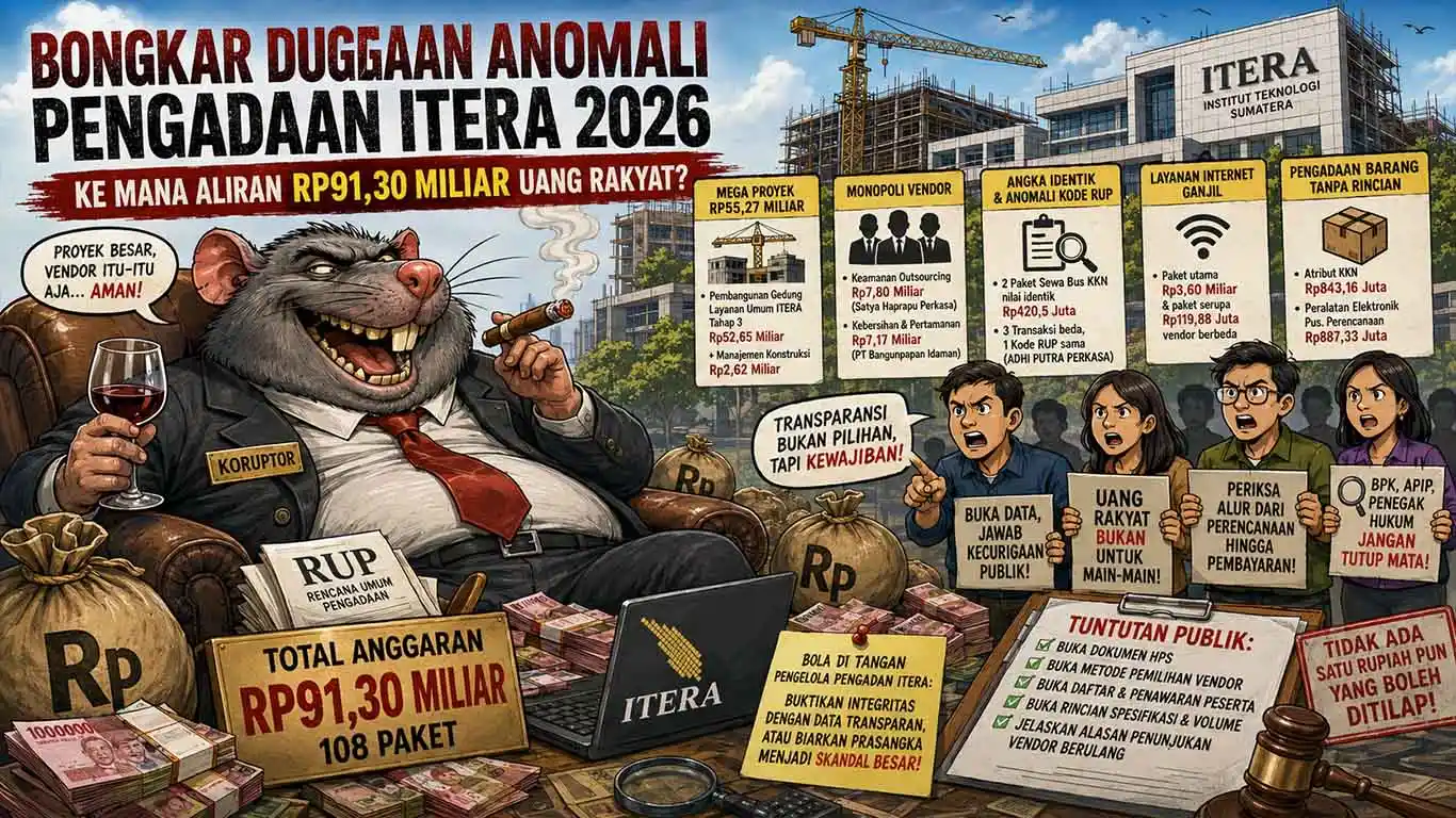 Bongkar Dugaan Anomali Pengadaan ITERA 2026: Ke Mana Aliran Rp91,30 Miliar Uang Rakyat?
