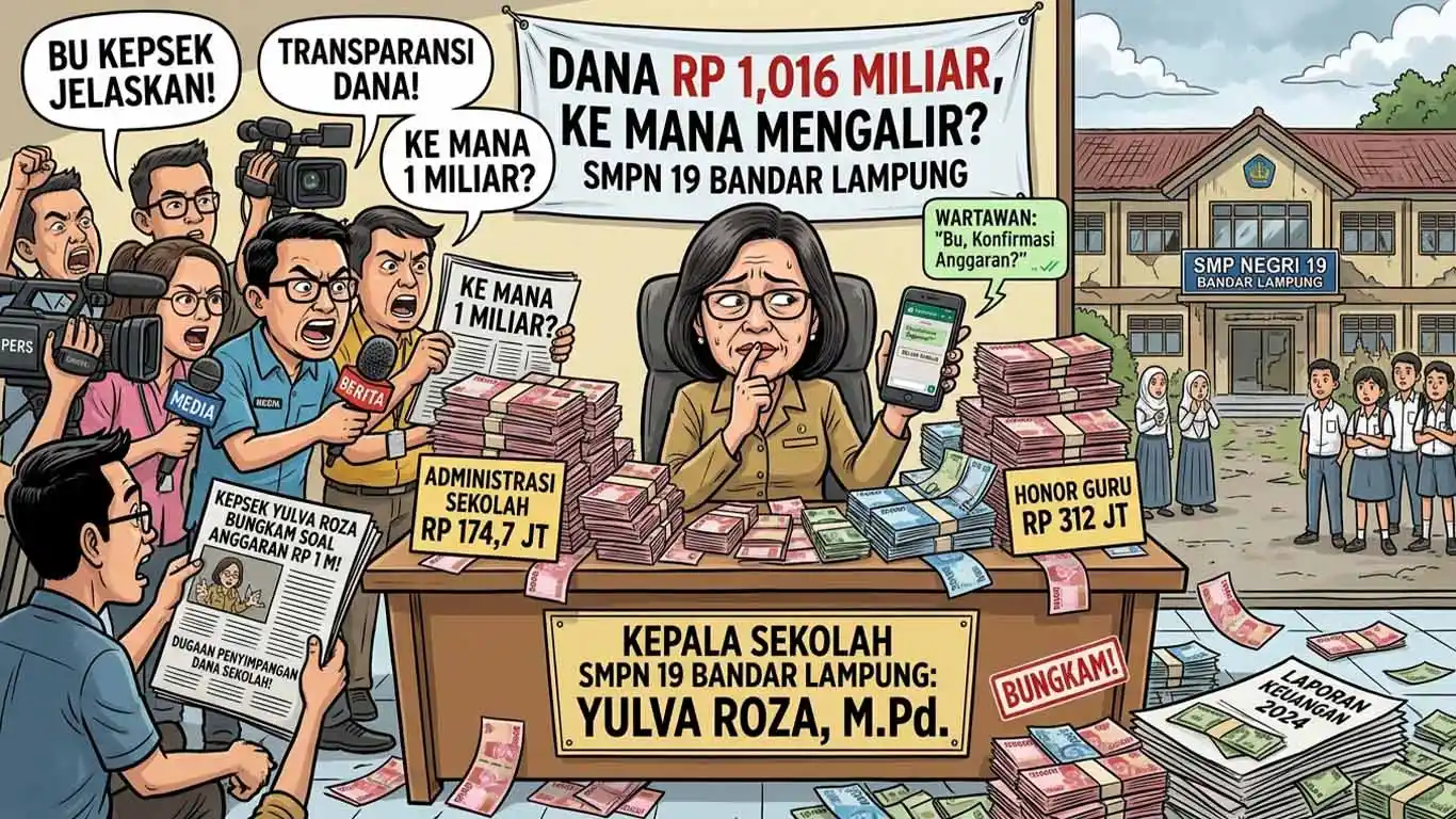 Dugaan Pemborosan Anggaran Rp1 Miliar SMPN 19 Bandar Lampung: Kepsek Yulva Roza Bungkam!