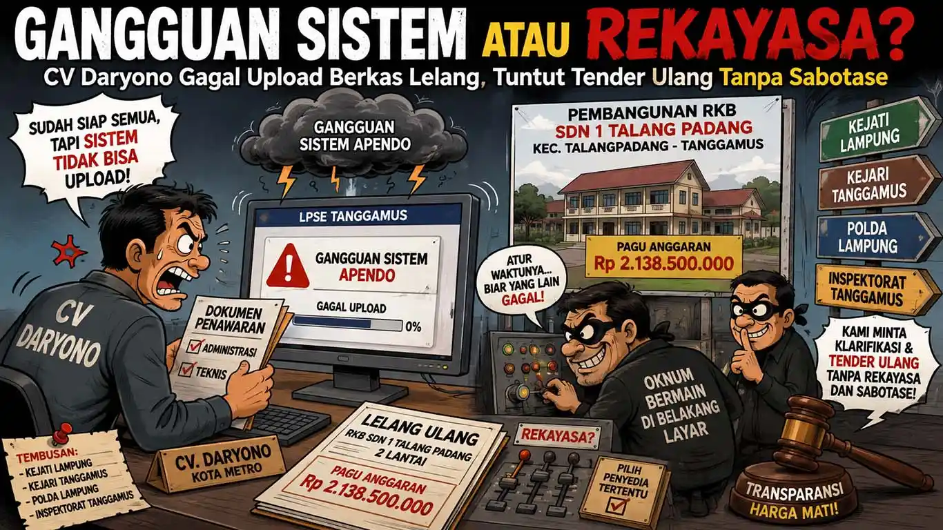 Gangguan Sistem atau Rekayasa? CV Daryono Gagal Upload Berkas Lelang, Tuntut Tender Ulang Tanpa Sabotase