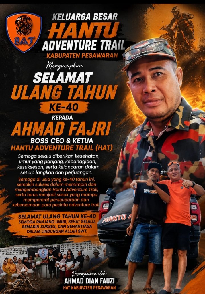 Genap 40 Tahun, Boss CEO HAT Ahmad Fajri Banjir Ucapan dan Doa dari HAT Pesawaran