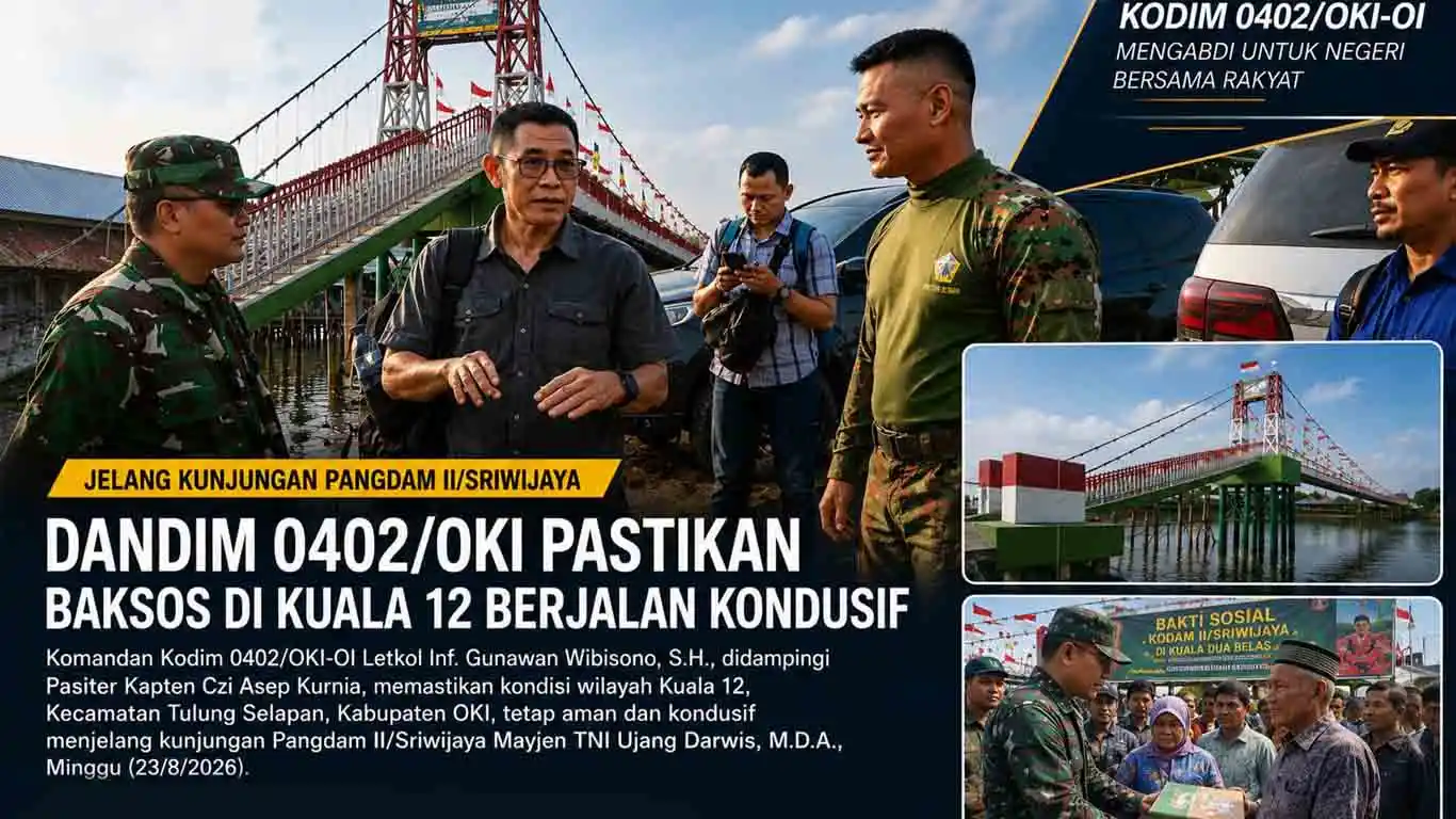 Jelang Kunjungan Pangdam II Sriwijaya Dandim 0402 OKI Pastikan Wilayah Kondusif