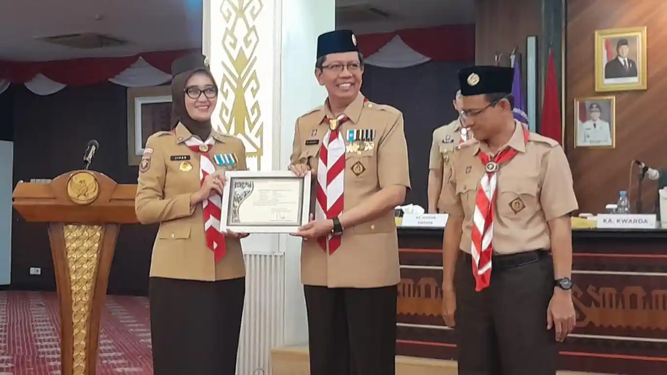 Jihan Nurlela Lantik Rektor UIN Raden Intan Lampung sebagai Kamabigus Pramuka