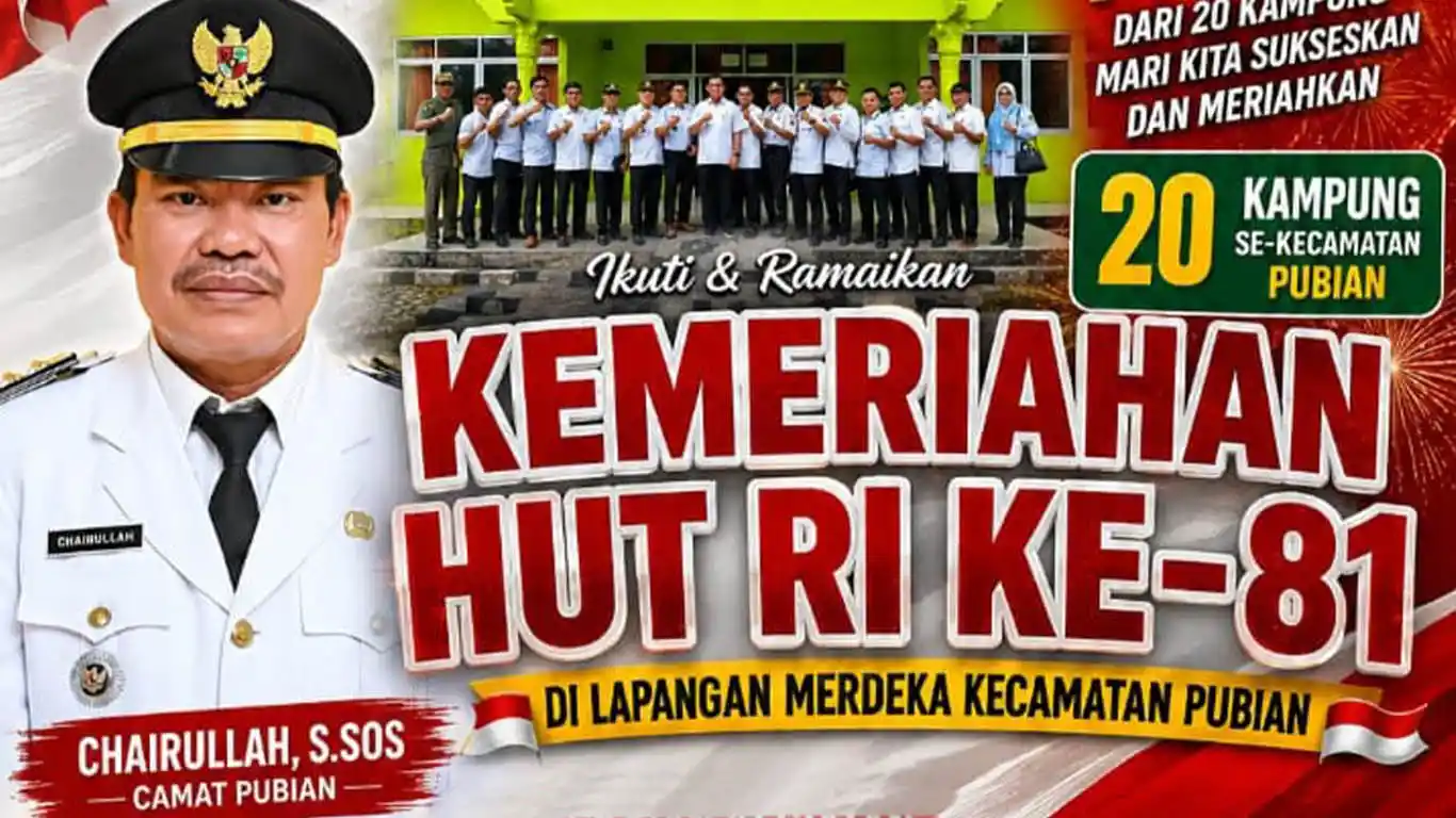 Kecamatan Pubian Ajak Warga Semarakkan HUT ke-81 RI di Lapangan Merdeka