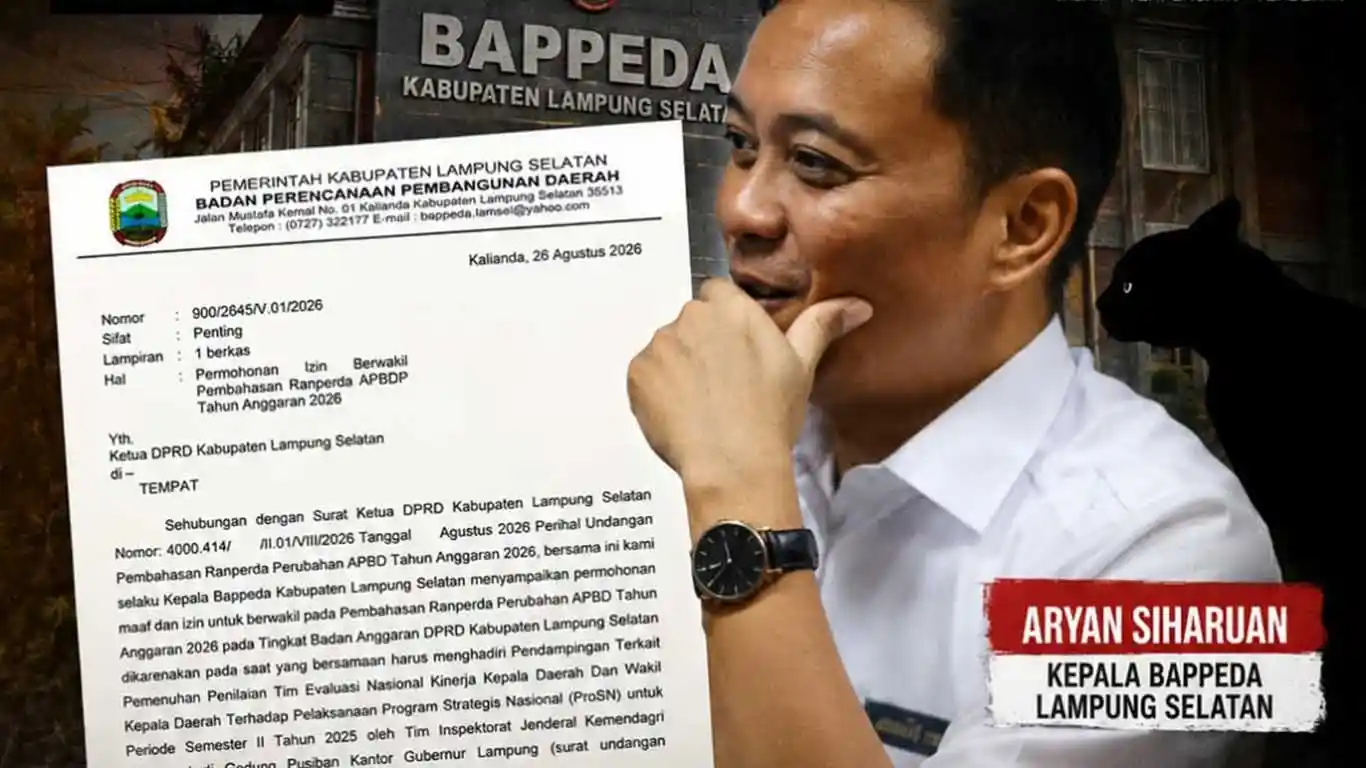 Kepala Bappeda Lamsel Tunjukan "Surat Izin Bolos" Saat Didesak Skandal E-Katalog Rp3,75 Miliar