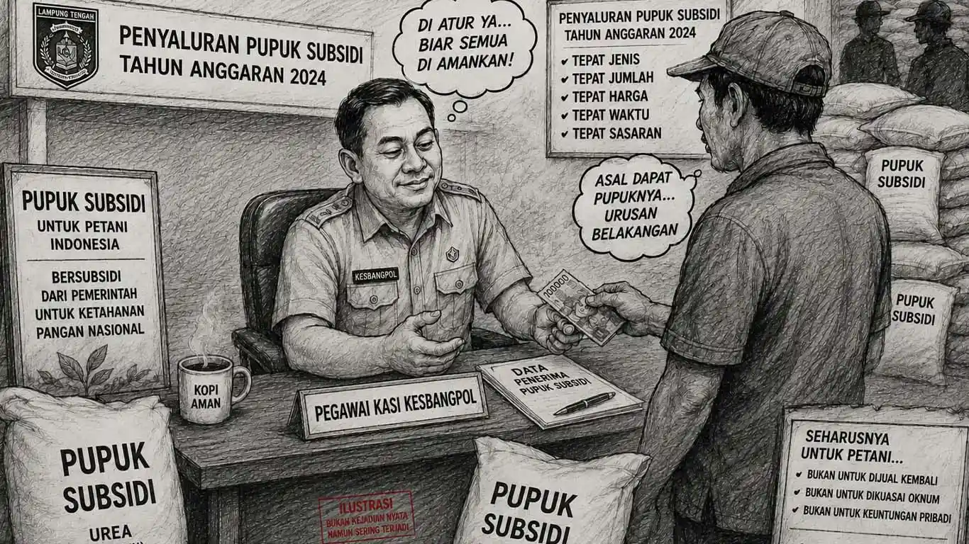 Kesbangpol Diduga jadi Bekingan Pengecer Pupuk Bersubsidi di Lampung Tengah