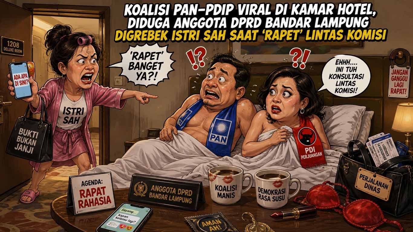 Koalisi PAN-PDIP Viral di Kamar Hotel, Diduga Anggota DPRD Bandar Lampung Digrebek Istri Sah saat ‘Rapet’ Lintas Komisi