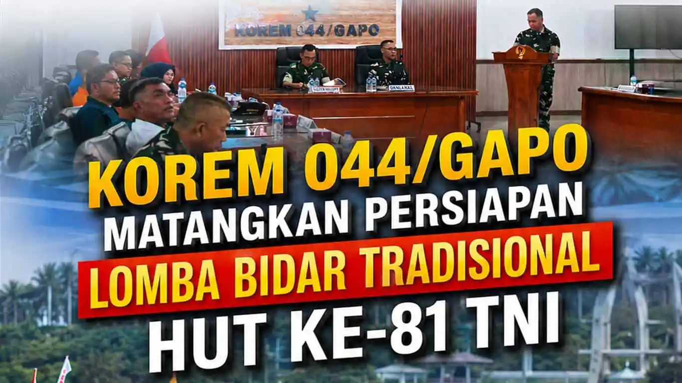 Korem 044/Gapo Persiapkan Lomba Bidar Tradisional Peringati HUT ke-81 TNI
