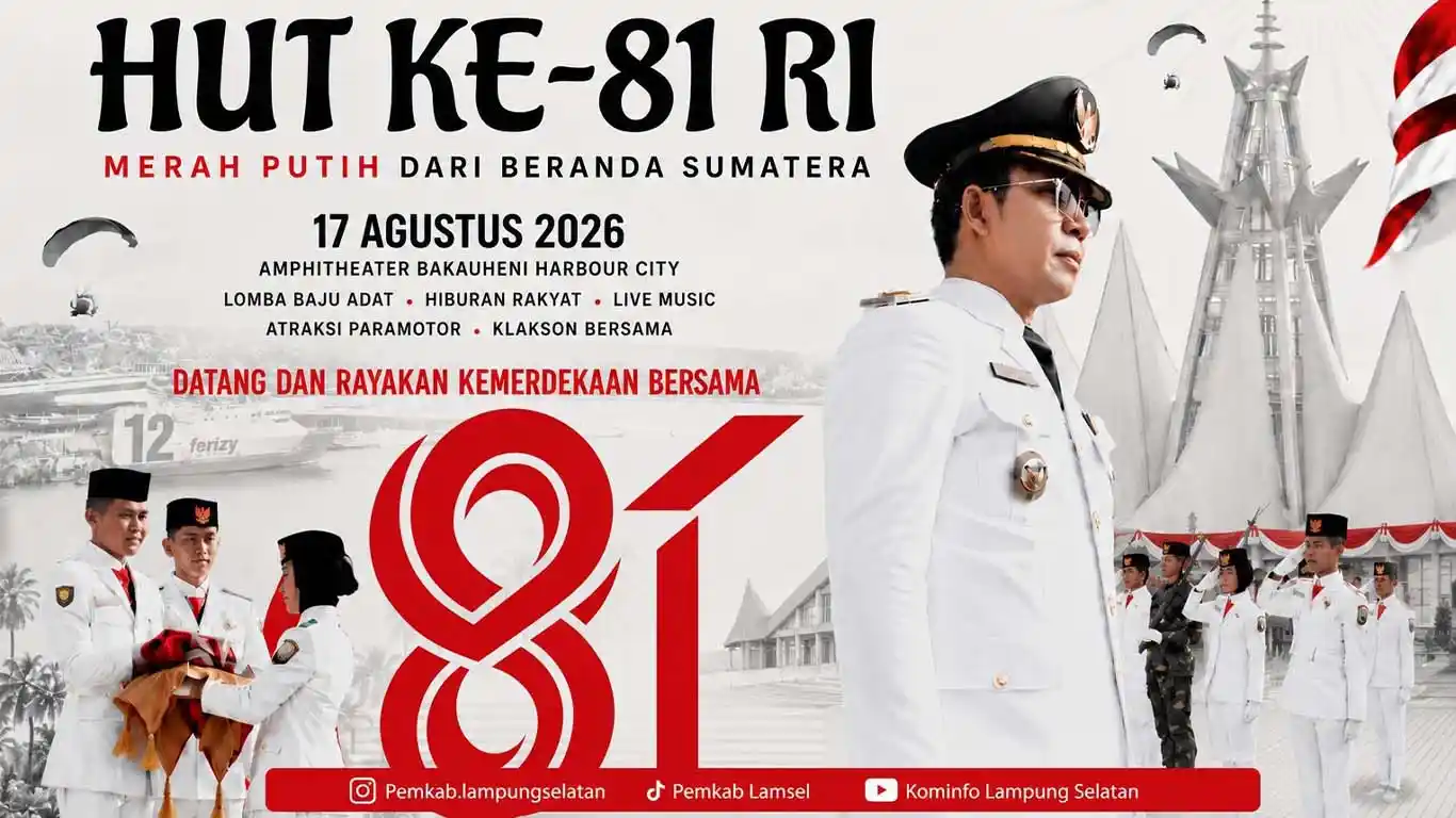 Merah Putih Berkibar dari Beranda Sumatra, Bakauheni Siap Rayakan HUT ke-81 RI