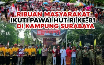 Ribuan Masyarakat Kampung Surabaya Padati Pawai HUT ke-81 RI di Lampung Tengah