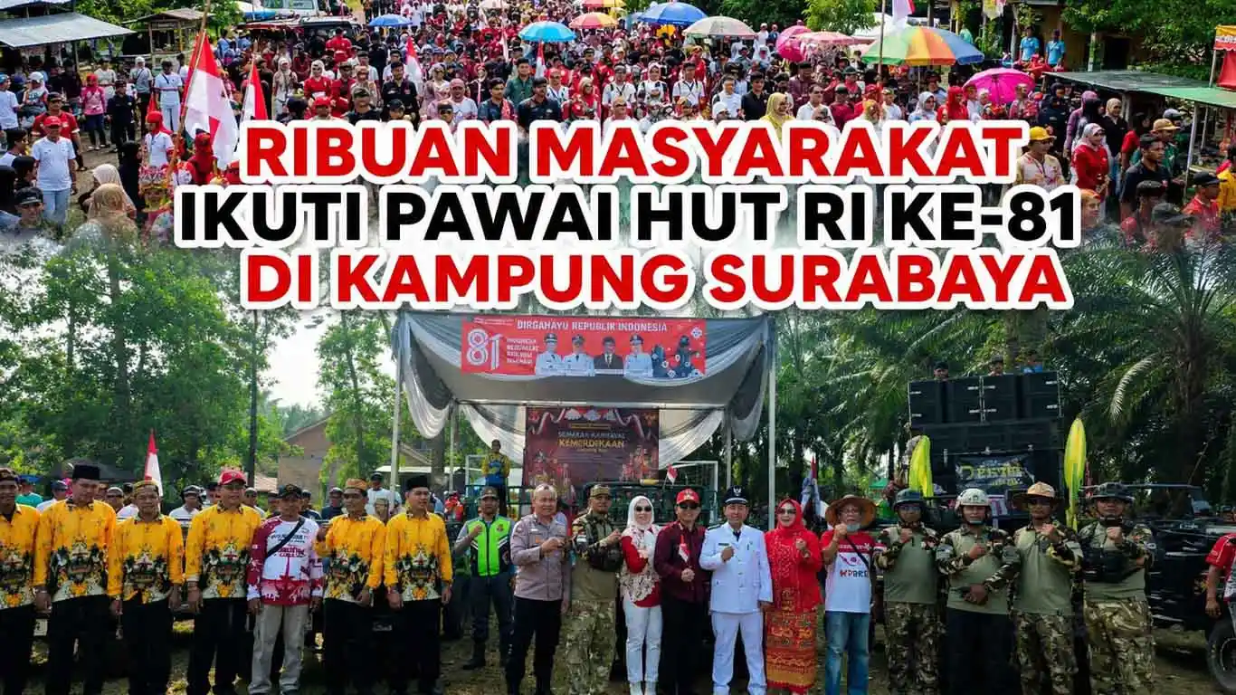 Ribuan Masyarakat Kampung Surabaya Padati Pawai HUT ke-81 RI di Lampung Tengah