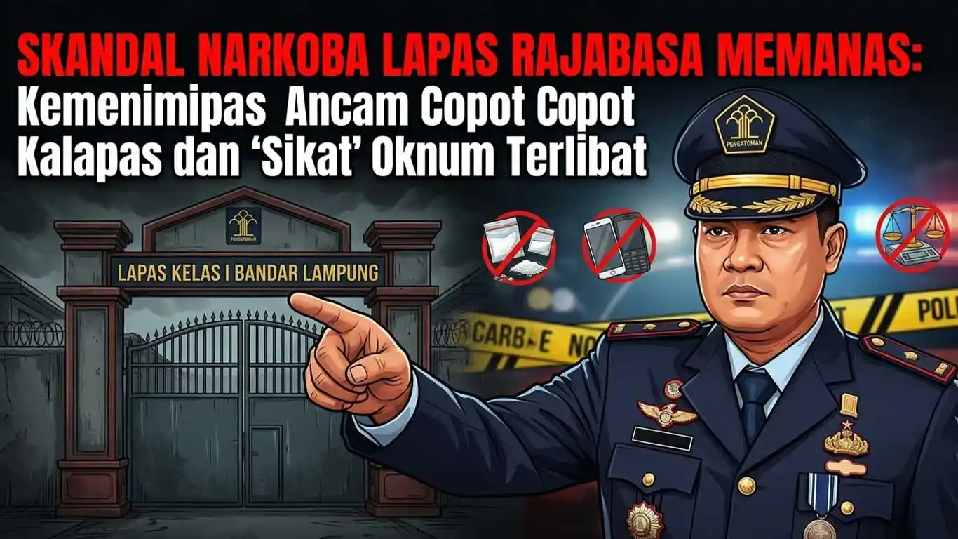 Skandal Narkoba Lapas Rajabasa Memanas: Kemenimipas Ancam Copot Kalapas dan 'Sikat' Oknum Terlibat