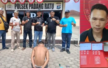 Tekab 308 Polsek Padang Ratu Ringkus Pria Inisial DR Saat Hendak Edarkan Sabu