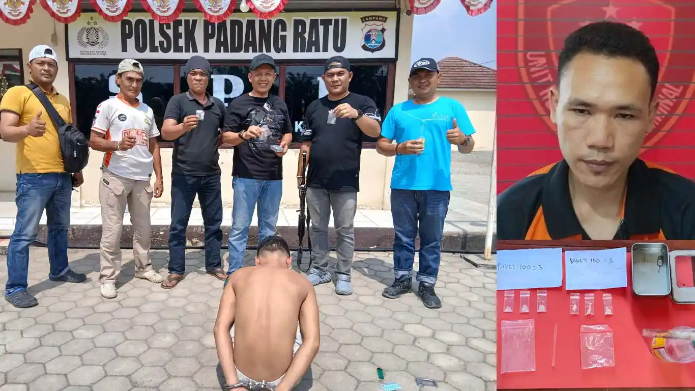 Tekab 308 Polsek Padang Ratu Ringkus Pria Inisial DR Saat Hendak Edarkan Sabu