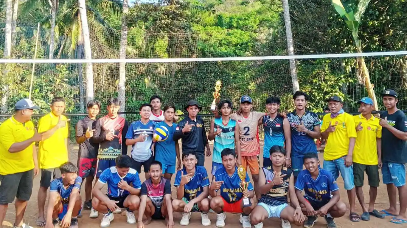 Turnamen Voli Meriahkan HUT ke-81 RI di Pekon Sinar Jawa Tanggamus