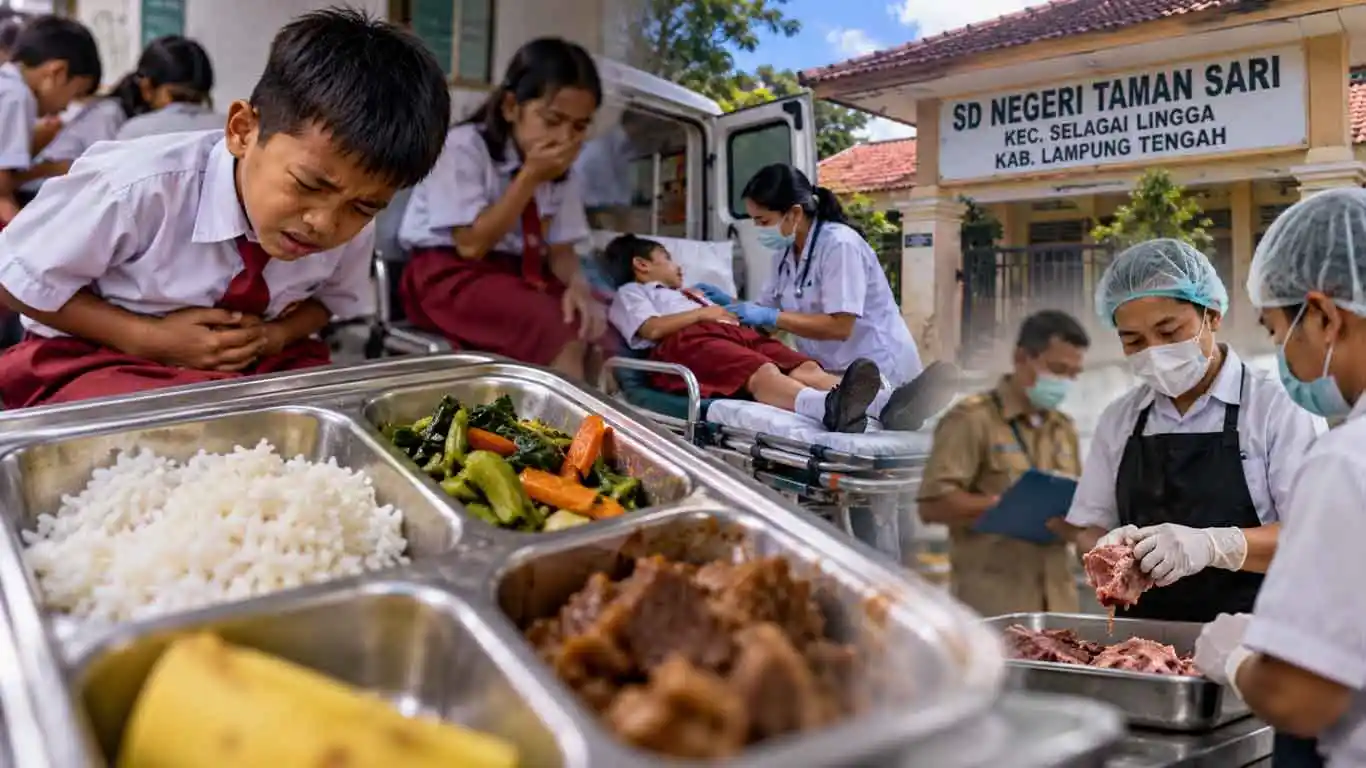 26 Siswa SDN Taman Sari Lampung Tengah Diduga Keracunan Usai Santap MBG