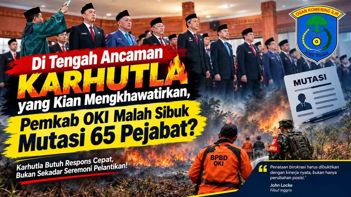 65 Pejabat Pemkab OKI Dilantik di Tengah Ancaman Karhutla: Publik Butuh Aksi Bukan Seremoni
