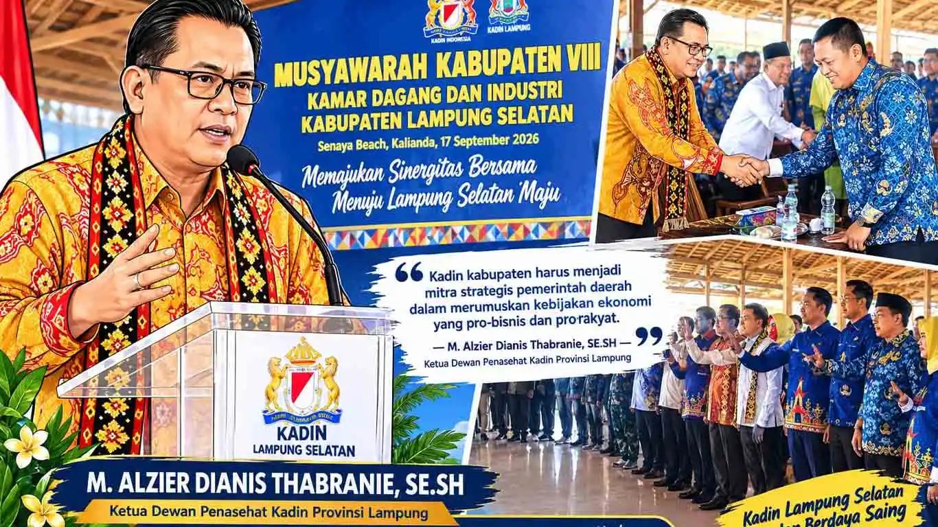 Alzier Hadiri Muskab VIII Kadin Lampung Selatan, Tekankan Konsolidasi dan Penguatan Peran Dunia Usaha