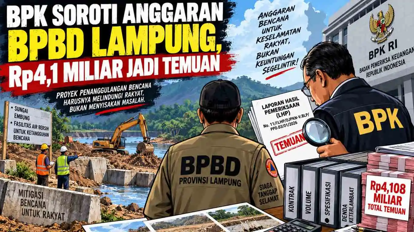 Anggaran BPBD Lampung 2025 Amblas Rp4,1 Miliar, Proyek Pencegahan Bencana atau Ajang Cari Tebangan?