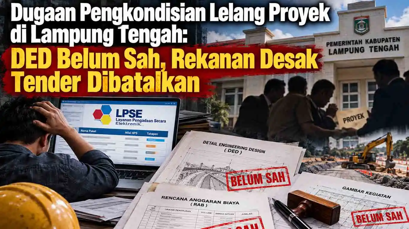 Dugaan Pengkondisian Lelang Proyek di Lampung Tengah: DED Belum Sah, Rekanan Desak Tender Dibatalkan