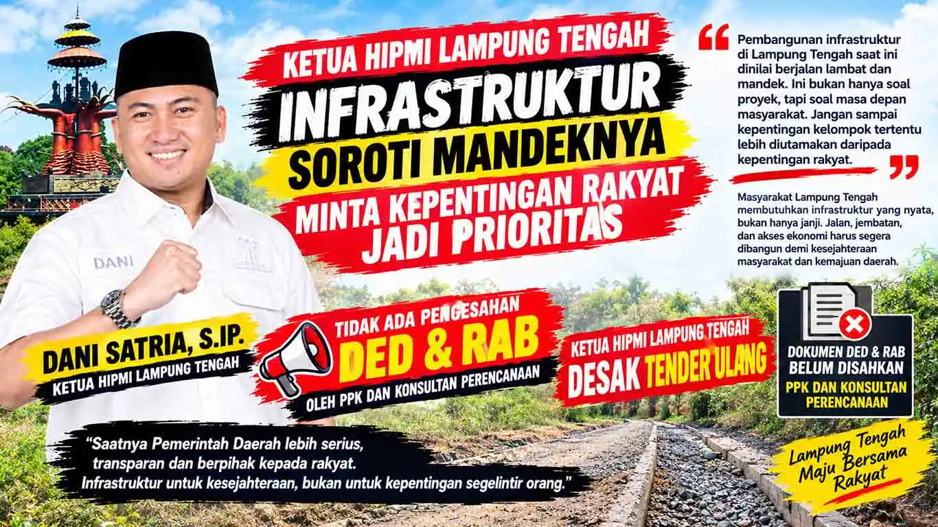 HIPMI Soroti Infrastruktur Lampung Tengah, Dani Satria: Jangan Sampai Kepentingan Rakyat Dikorbankan
