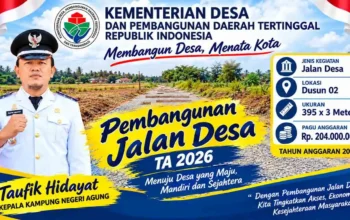 Kampung Negeri Agung Bangun Jalan Lapen 395 Meter dari Dana Desa 2026