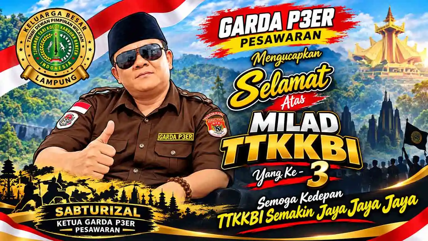 Ketua GARDA P3ER Pesawaran Ucapkan Selamat Milad ke-3 TTKKBI