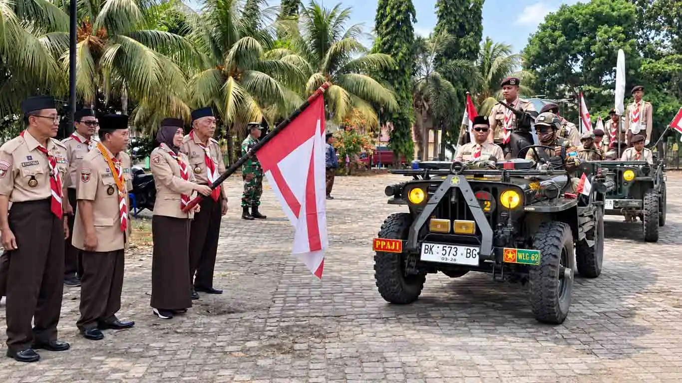 Kirab Panji Gerakan Pramuka Lampung Resmi Dilepas, Bawa Semangat Pengabdian Menuju Buperda Kota Baru
