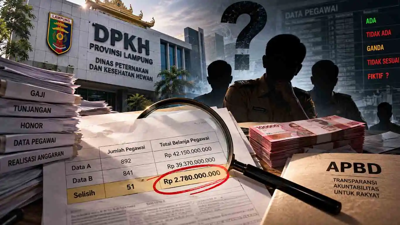 Misteri Selisih Rp2,78 Miliar: Anomali Data Pegawai DPKH Lampung yang Mengguncang Akuntabilitas