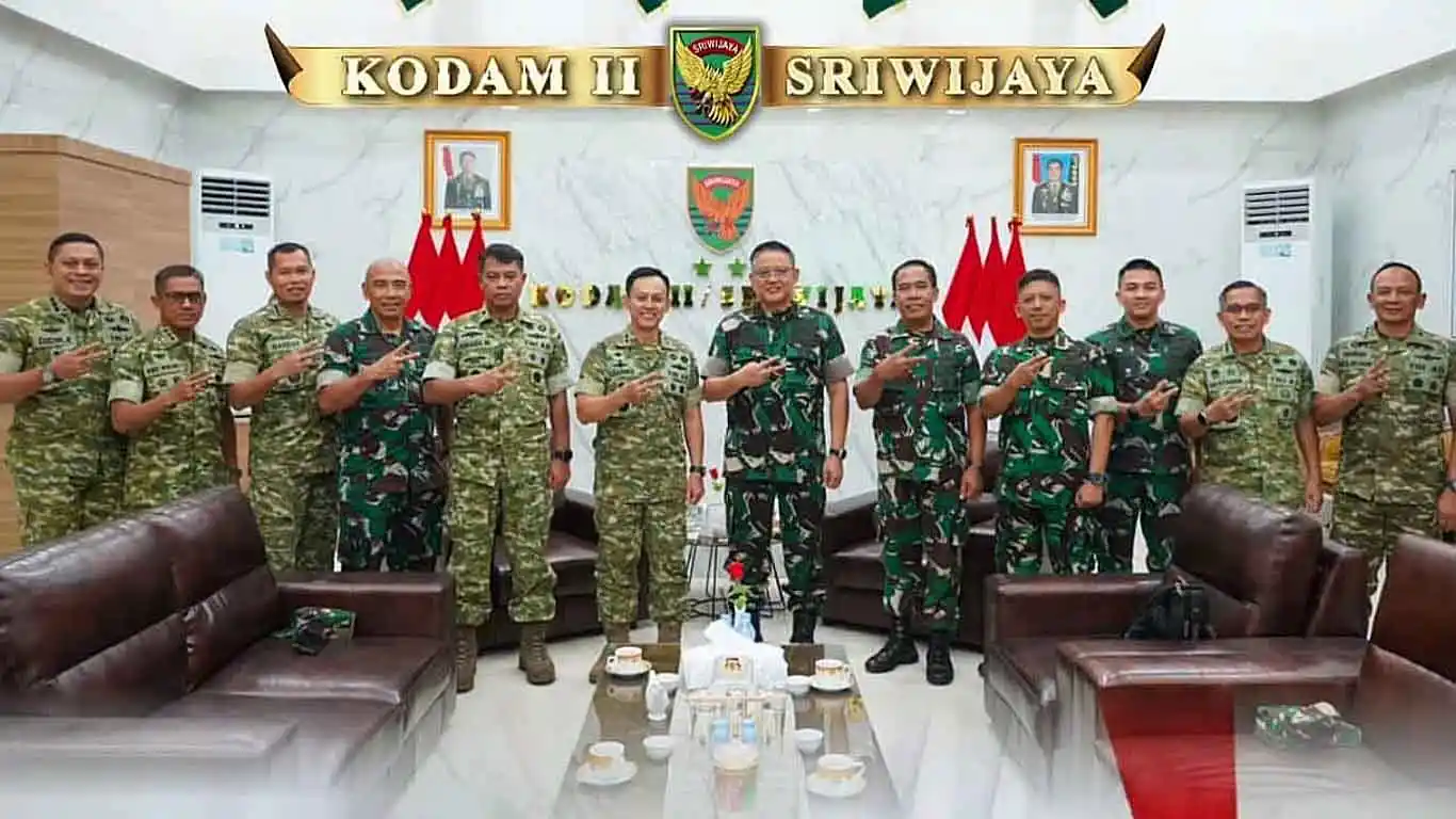 Pangdam II/Sriwijaya Terima Audiensi Danseskoad, Bahas Penguatan Sinergi dan Profesionalisme Prajurit