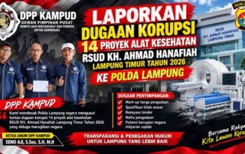 KAMPUD Laporkan Dugaan KKN Pengadaan Alkes RSUD KH Ahmad Hanafiah ke Polda Lampung