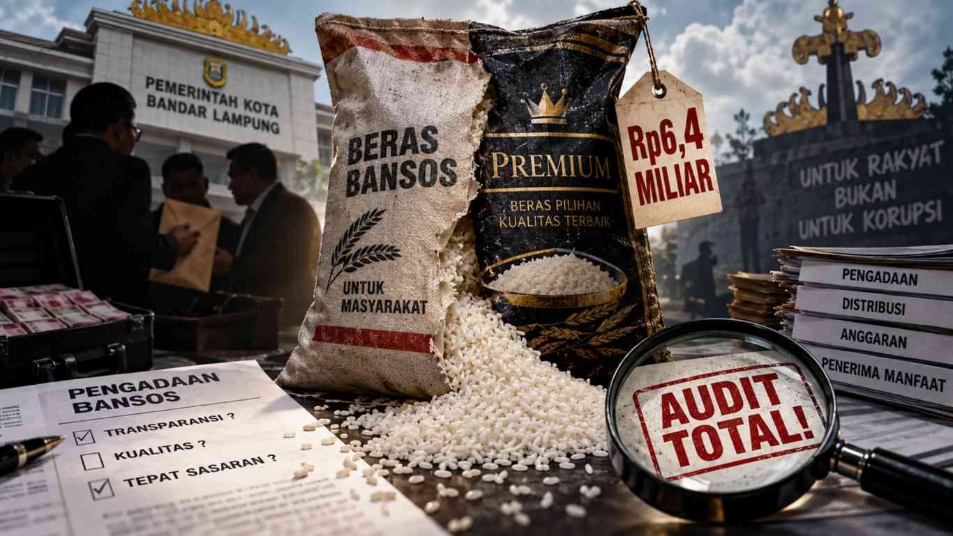 Skandal Beras Murah Disulap Premium: Pengadaan Bansos Rp6,4 Miliar Pemkot Bandar Lampung Didesak Audit Total!