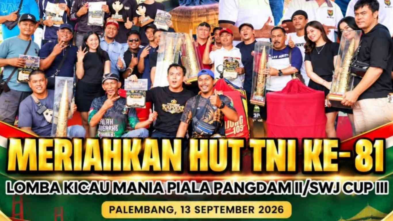 500 Peserta Ramaikan Lomba Kicau Mania Piala Pangdam II/Swj Cup III di Palembang