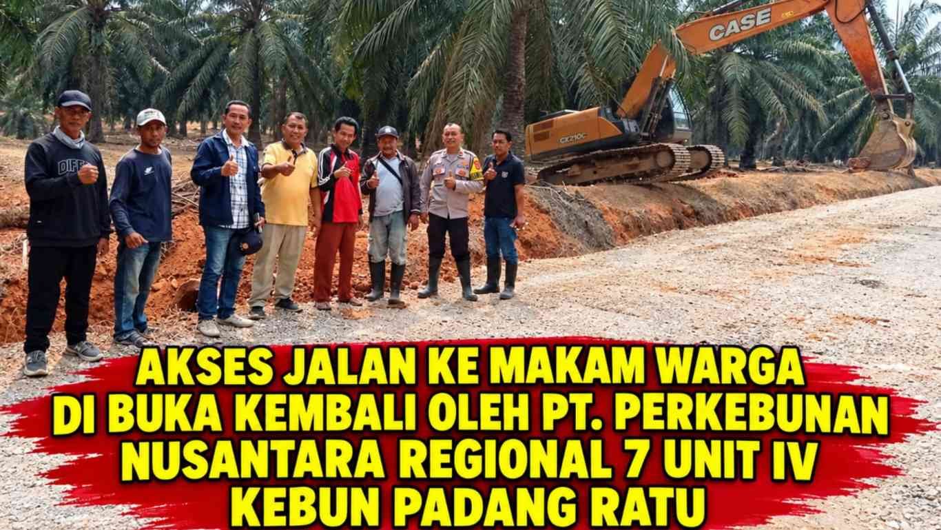 Akses Jalan ke Makam Warga Padang Ratu Kembali Dibuka, PT PN Bangun Gorong-Gorong
