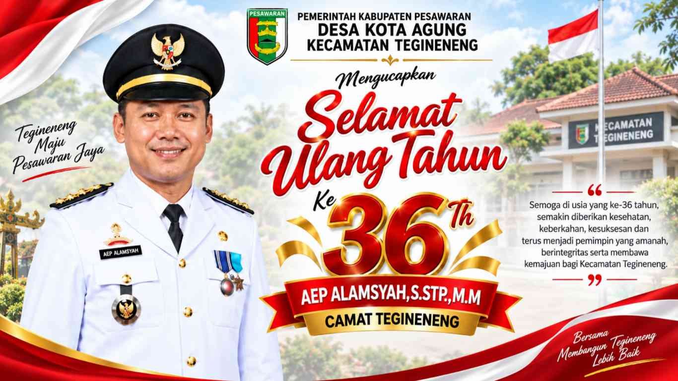 HUT ke-36 Camat Tegeneng, Kades Kota Agung Doakan Aep Alamsyah Makin Sukses dan Amanah