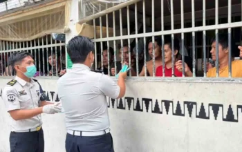 Rutan Kota Agung Bagikan Masker kepada Warga Binaan Antisipasi Abu Vulkanik