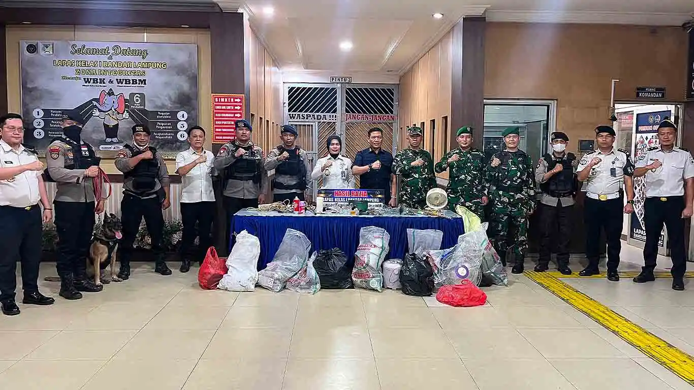 Lapas Kelas I Bandar Lampung Gelar Razia Terpadu, Hasil Penggeledahan Nihil Narkoba dan Handphone