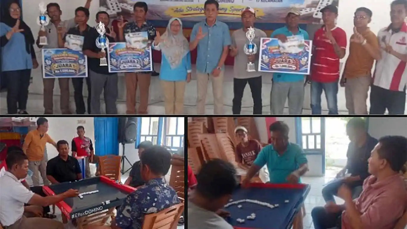 17 Pasangan Adu Strategi di Turnamen Domino Kecamatan Ketapang, Ini Daftar Pemenangnya