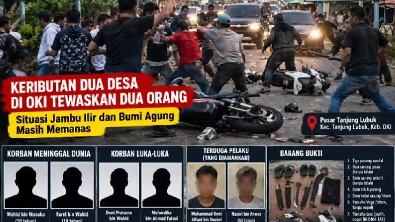 Bentrokan Warga Di Tanjung Lubuk OKI Tewaskan Dua Orang, Dua Lainnya Luka