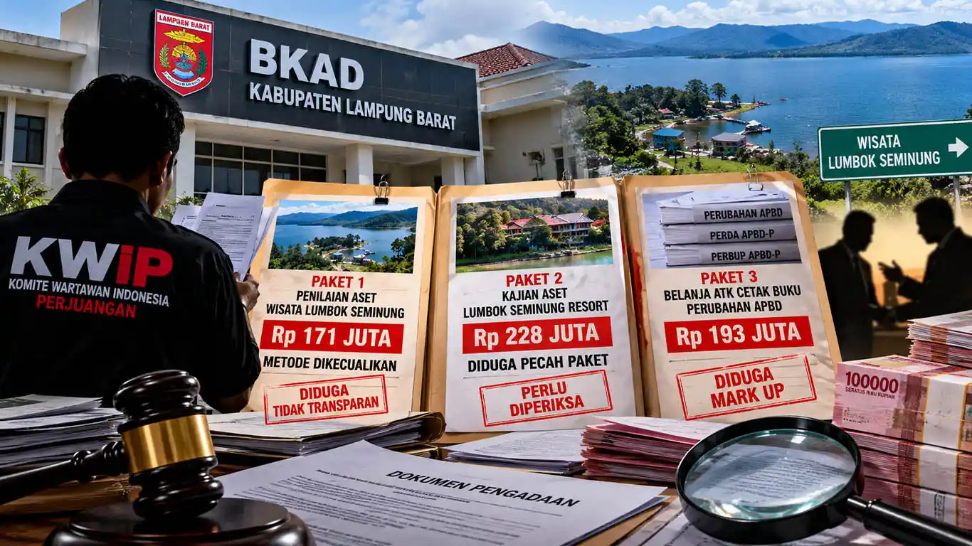 KWIP Soroti Tiga Paket Pengadaan di BKAD Lampung Barat, Nilainya Hampir Rp600 Juta