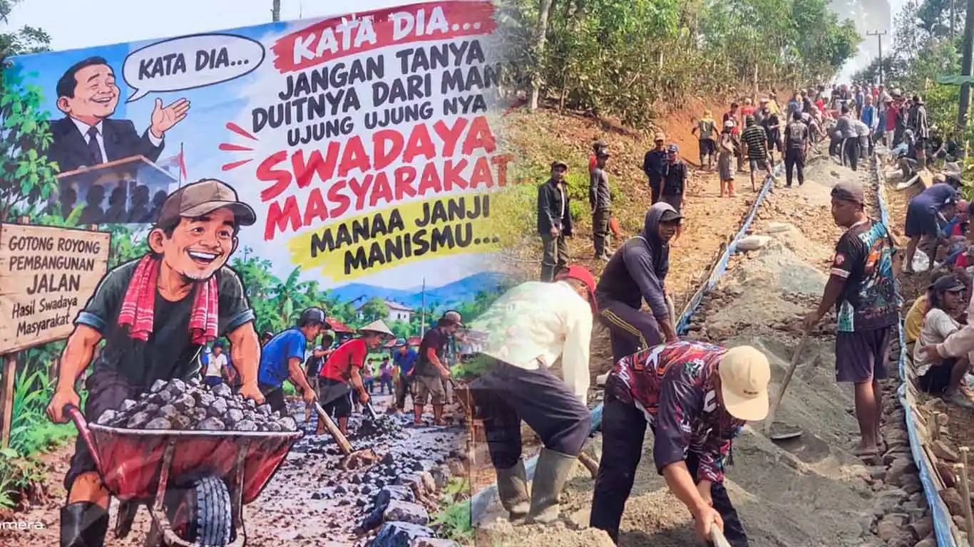“Mana Janji Manismu?” Sindiran Keras Warga Tanggamus Saat Gotong Royong Perbaiki Jalan Rusak