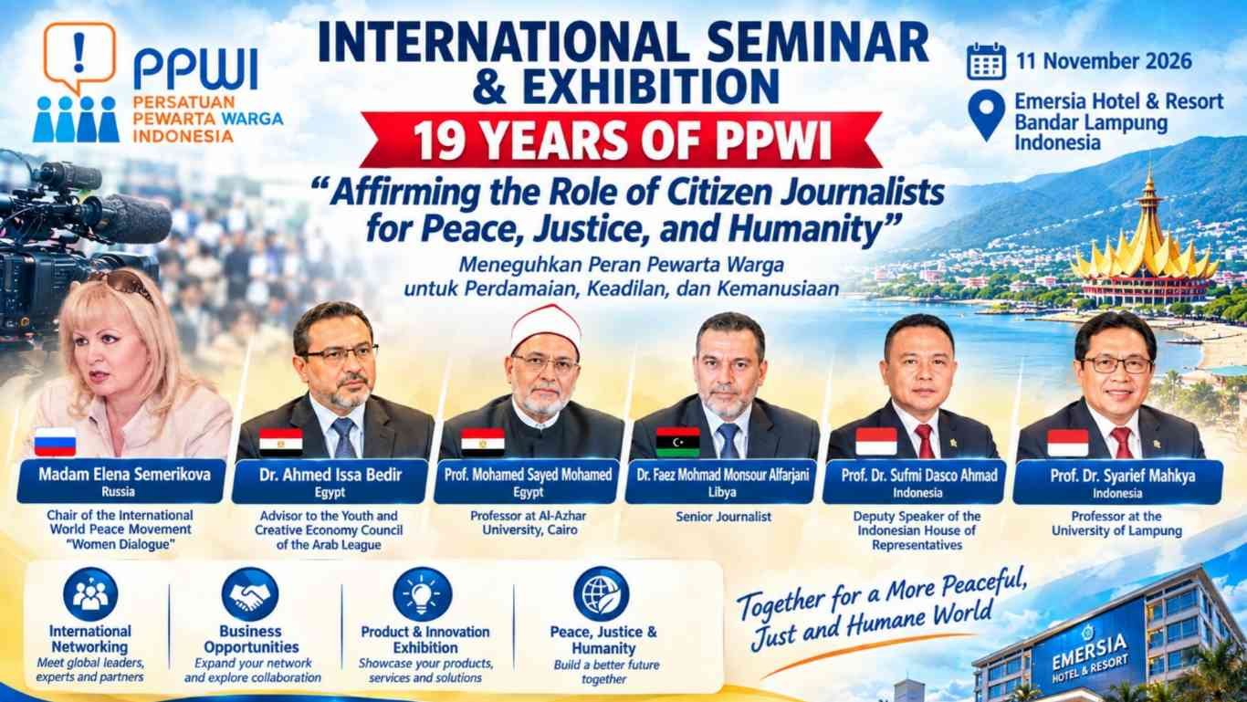 PPWI Gelar Seminar Internasional di Bandar Lampung, Bahas Peran Citizen Journalism untuk Perdamaian dan Kemanusiaan