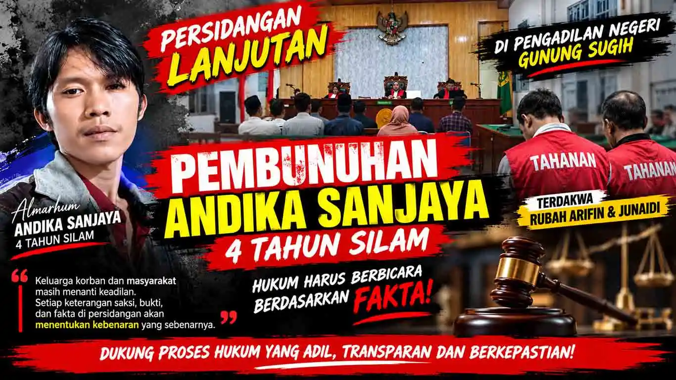 Sidang Pembunuhan Andika Sanjaya Kembali Disorot, Keterangan Saksi Dinilai Perlu Diuji