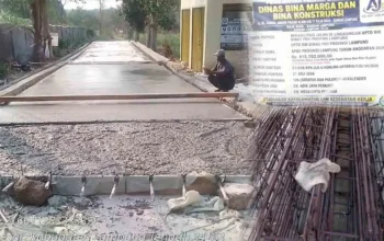 Skandal Proyek Jalan Rp915 Juta di Lampung: Besi Disunat, Kualitas Beton “Miskin Semen”