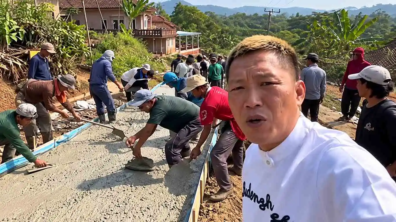 Warga Tanggamus Patungan Rp60 Juta Cor Jalan, Bang Taun Sindir Bupati: "Nggak Usah Repot"